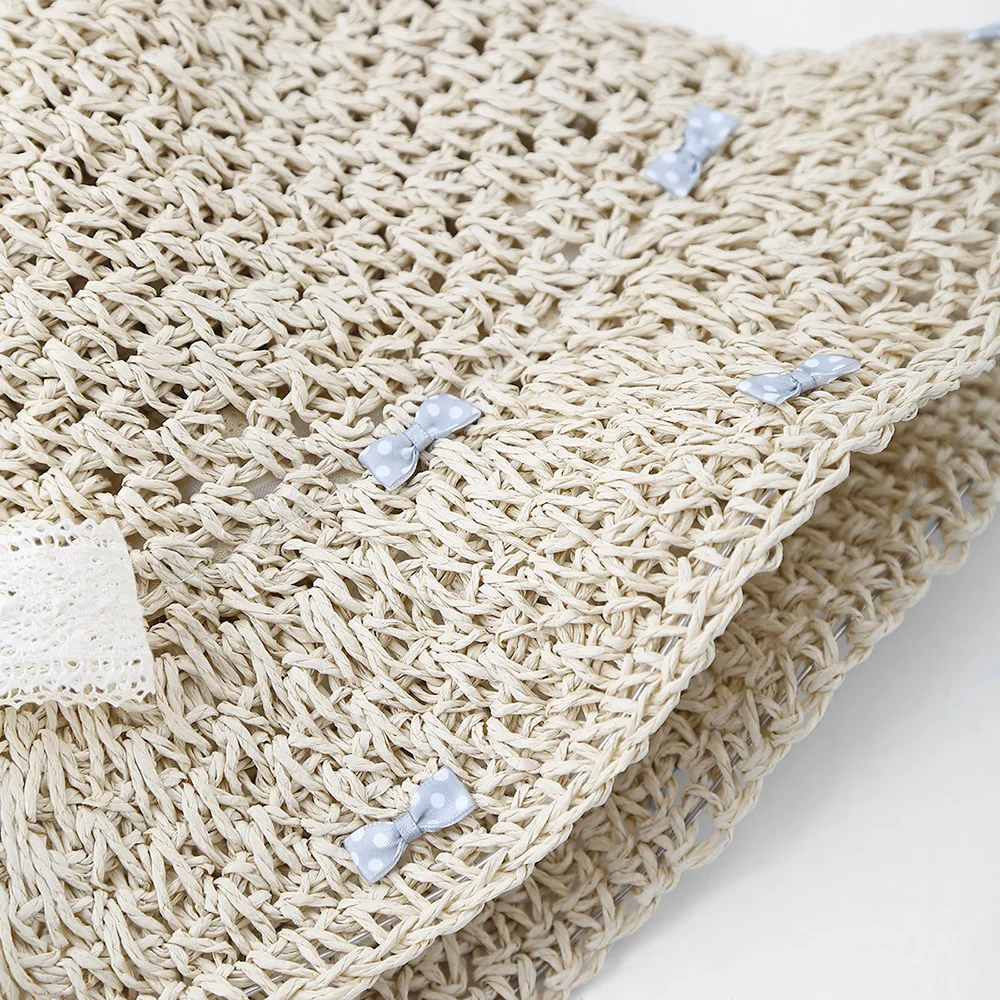 หมวกถังหญิงหมวกฤดูร้อนสําหรับผู้หญิงที่มีโบว์พับม่านบังแดดกลางแจ้งหวานอาทิตย์หมวกลําลอง Sunhat