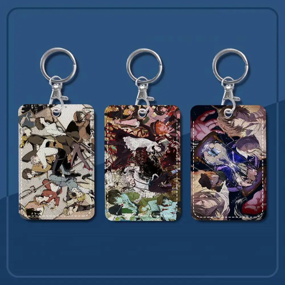 

Anime Bungo Stray Dogs Popular Rectangle ID Card Case Keychain Access Card Bag Key Tag Ring Leather Card Holder Key Ring Access
