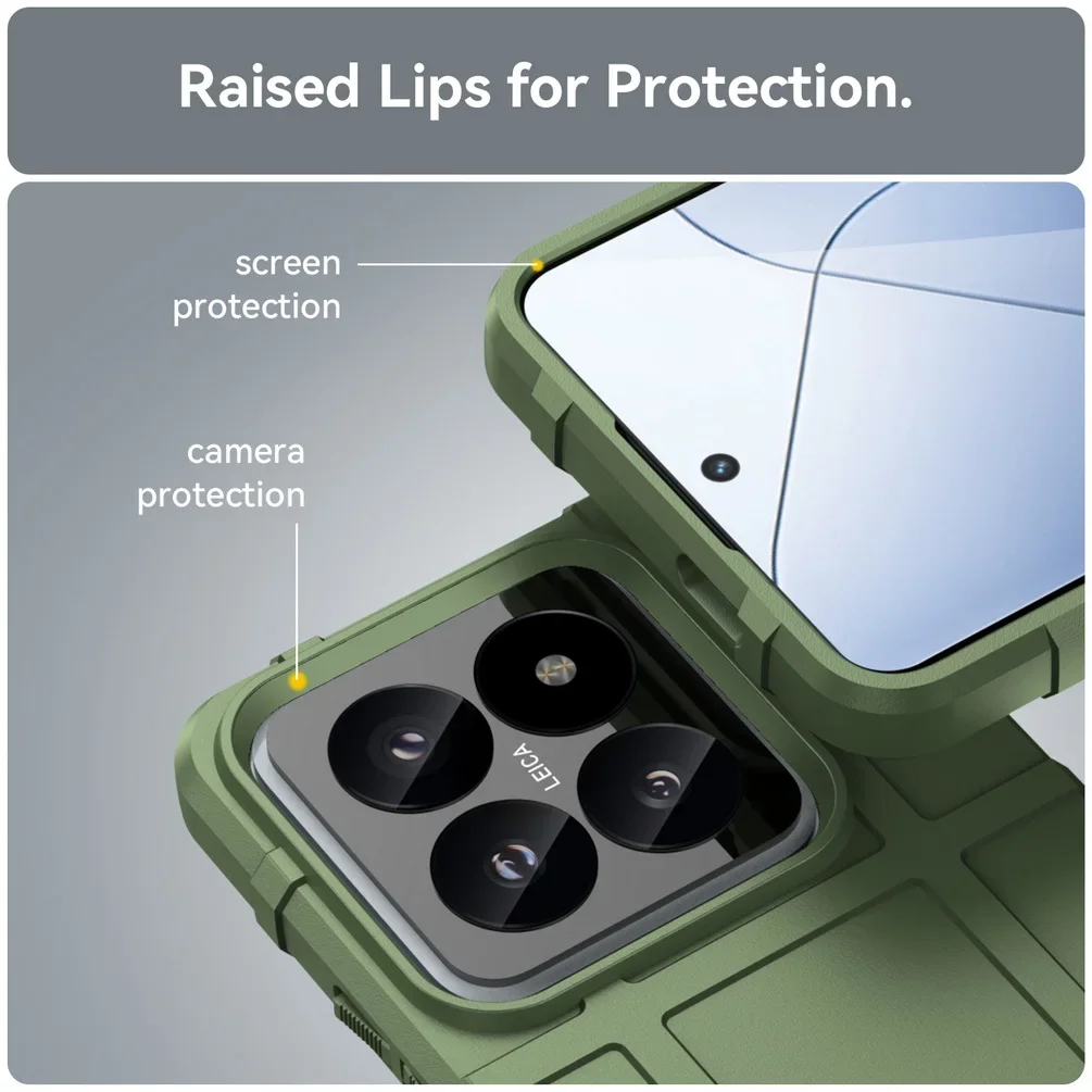 Rugged shield Rubber protect cover For Xiaomi 14 Pro 13T Pro 13 Ultra 12T Pro 12S Ultra 12 12X Mi 11T 11 10T Lite 10T Case