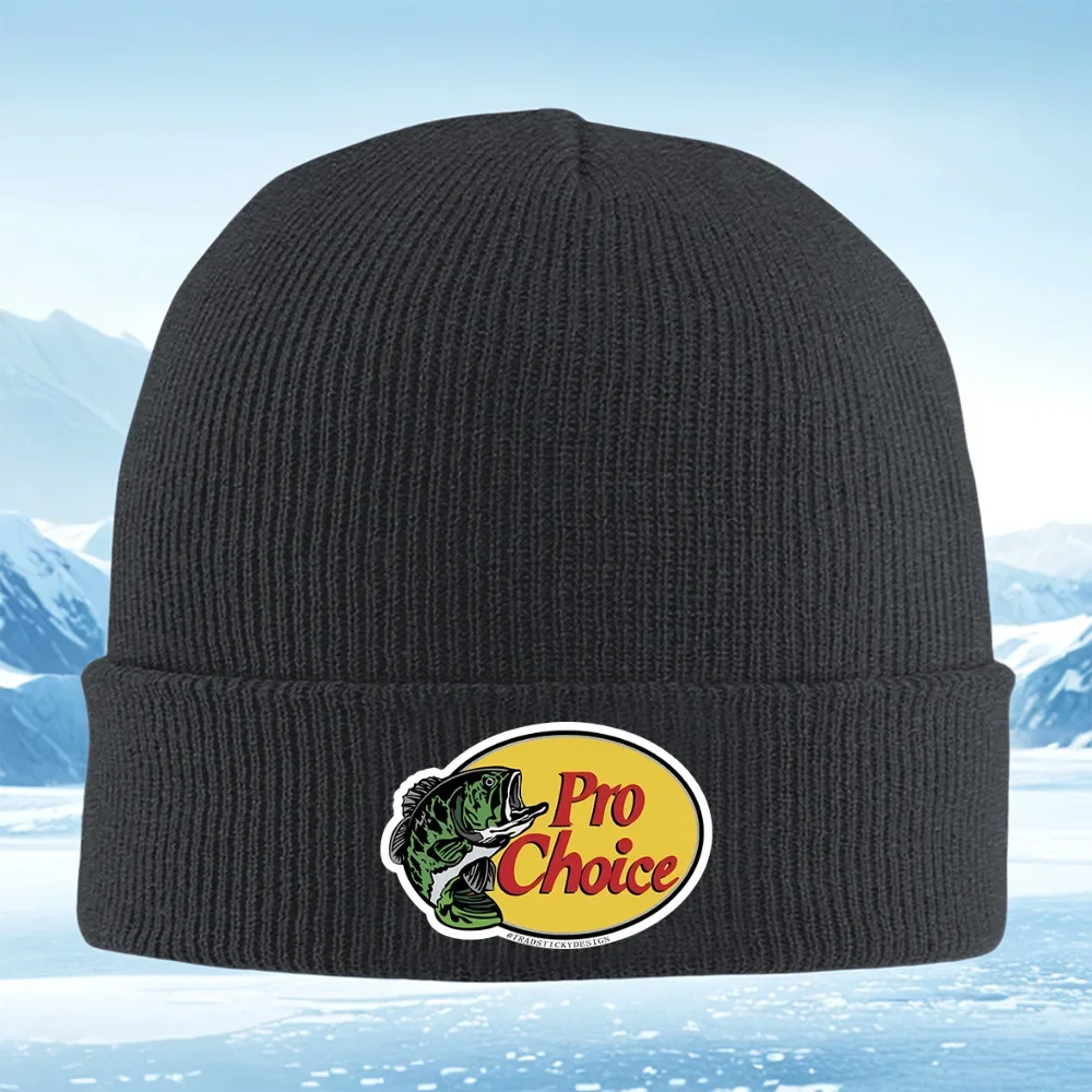 New Fish logo Pro Choice design label Men Women Unisex Knitted Hat Beanie Pullover Cap Winter Thermal Warm Christmas Outdoor Cyc