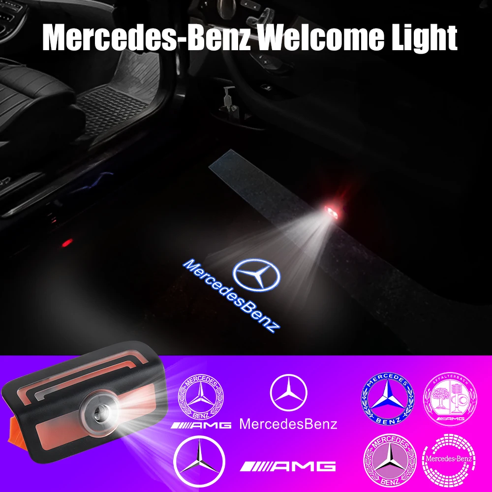 2pc Car Door Welcome Lamp Projector Light for Mercedes Benz C Class W206 2021-2024 E Class W213 2017-2024 S Class W223 2020-2024