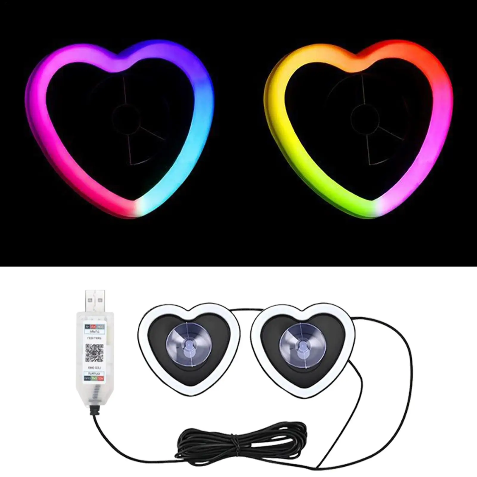 

USB внутреннее освещение автомобиля на присоске, светодиодная атмосферная световая лента, зарядное освещение для авто, грузовика, внедорожника, украшение для вечеринки