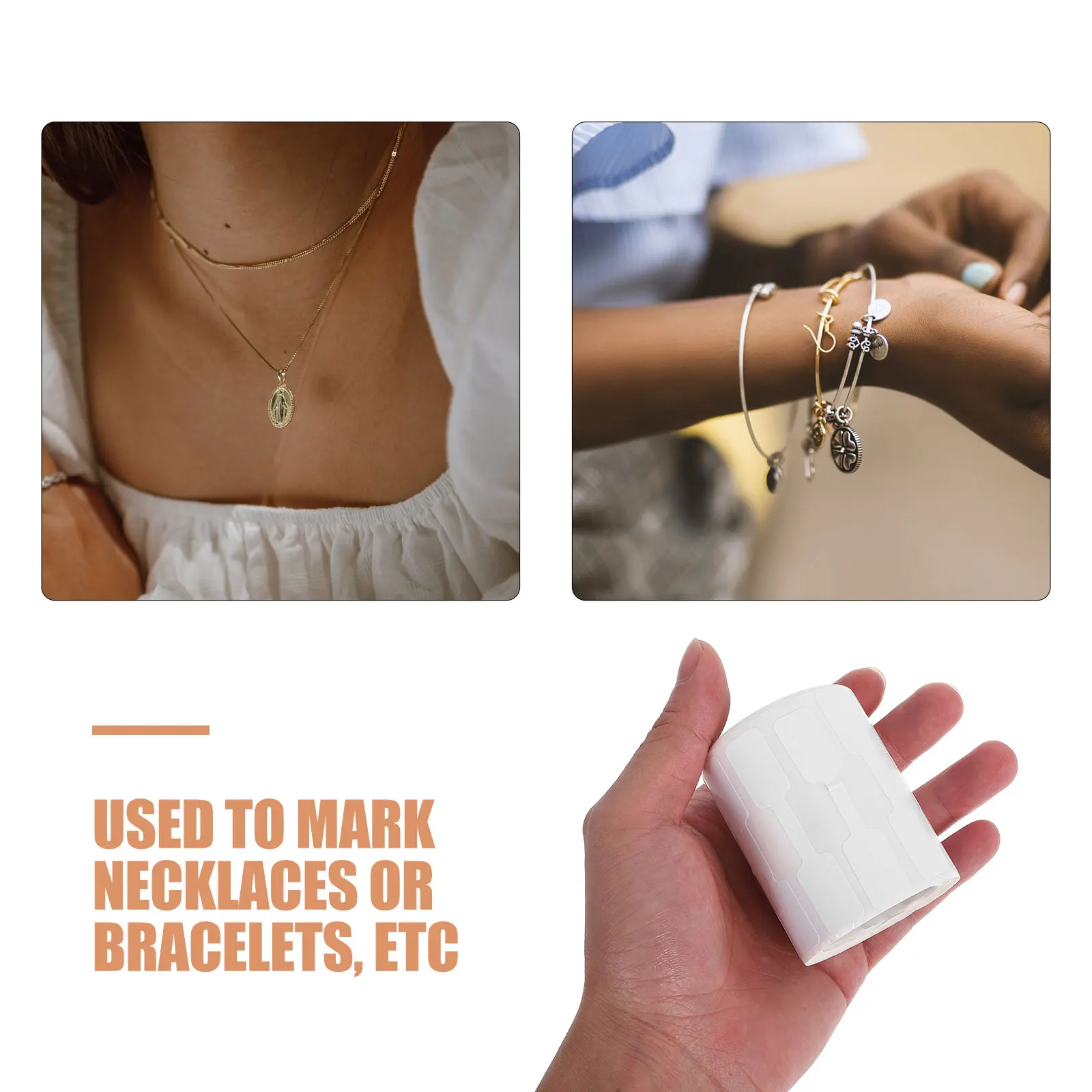 500pcs Jewelry Tags Kraft Paper Blank Price Labels Stickers for Bracelet Selling Packaging Card Durability Universal