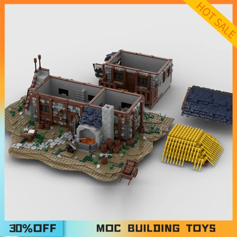 맞춤형 MOC The Blacksmith House 거리 풍경 모델 빌딩 블록, 기술 벽돌, DIY 창의적인 조립 장난감 선물, 4190PCs