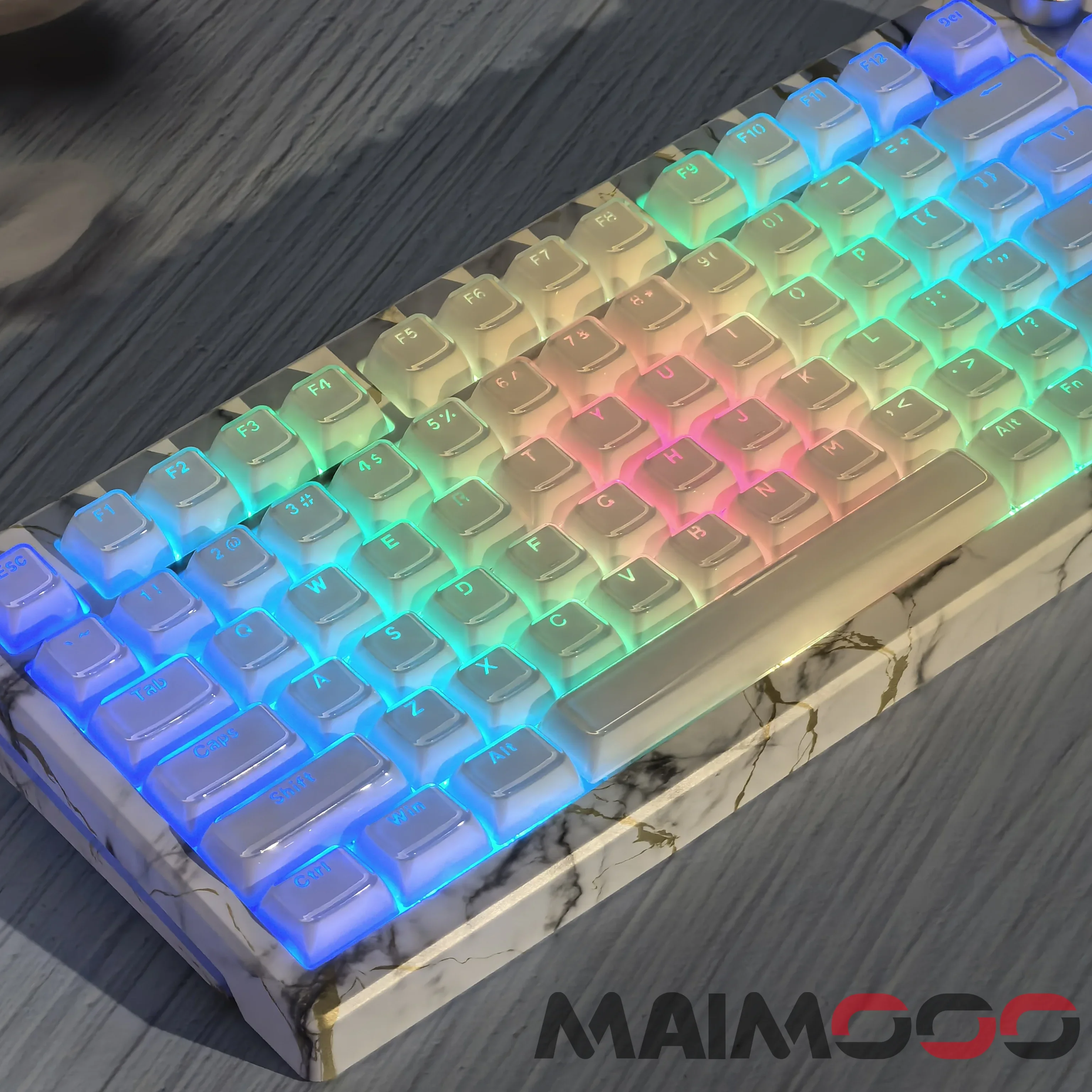 

136keys Crystal Translucent Keycap PC Two-color Injection MDA Jelly Pudding Key Caps for 61/68/75/84/87/108 Mechanical Keyboard