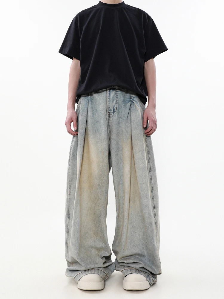 

Джинсы Plary World в американском ретро-стиле, с эффектом потертости, свободные, прямые, широкие, повседневные, длинные брюки для мужчин и женщин