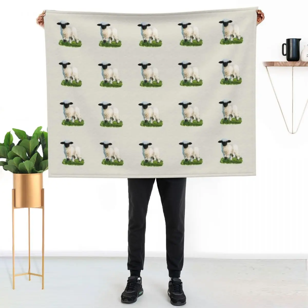 Valais Blacknose Lamb in a Meadow Throw Blanket Hairy Giant Sofa Picnic warm winter Kid'S bed plaid Blankets