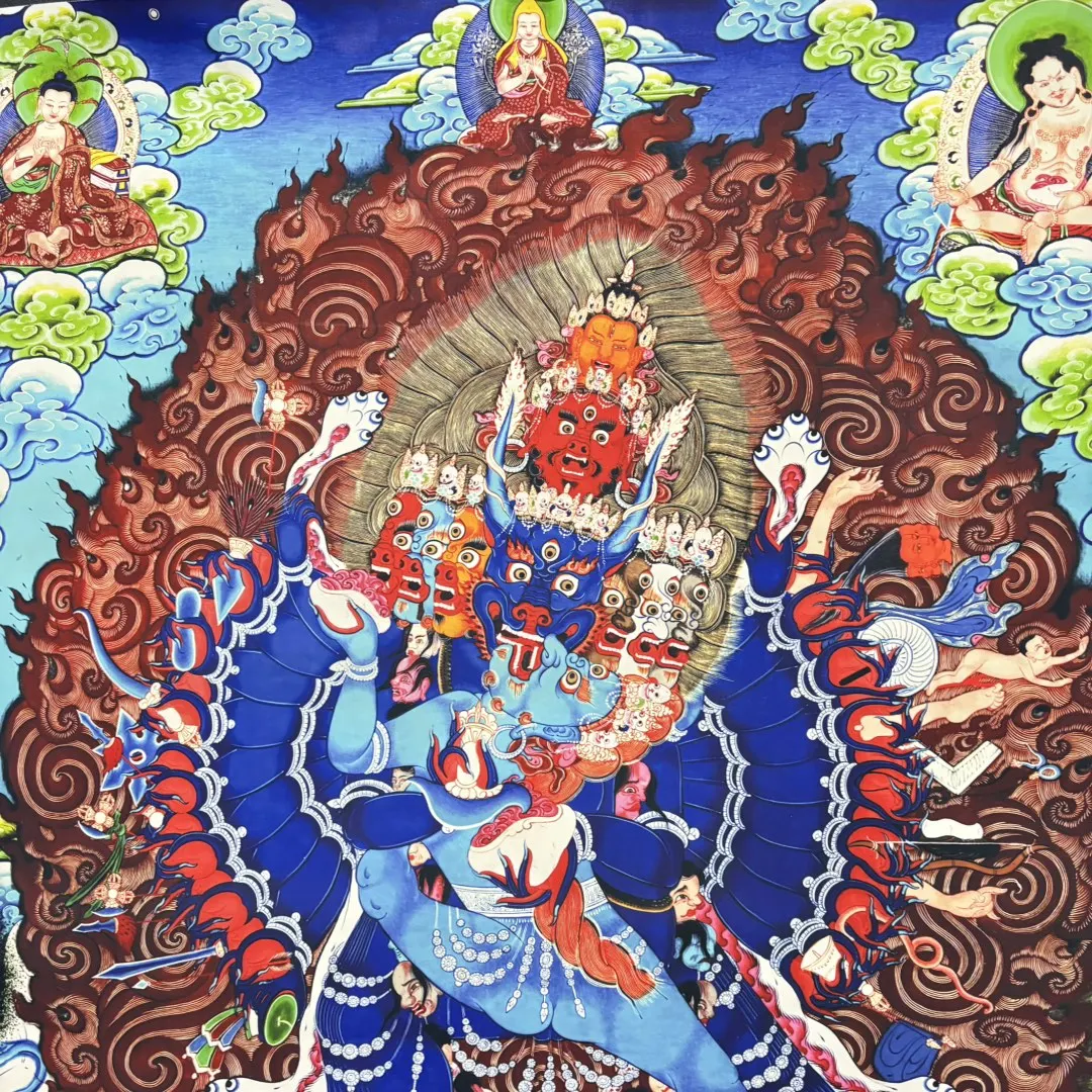Picture 3: Grand Wisdom Vajra Mandala Chinese Silk Thangka Decorative Hanging Painting