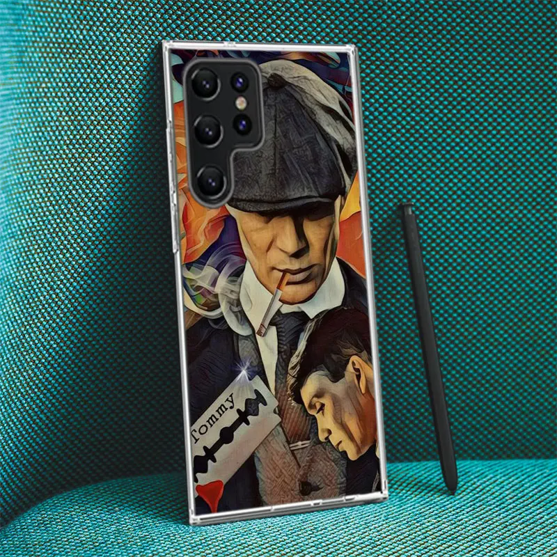 New Peaky Blinders Cross Logo Clear Phone Case For Samsung Galaxy S20 S21 S23 FE S22 Plus S24 Ultra S10 S10E S9 S8 Soft Back Cov