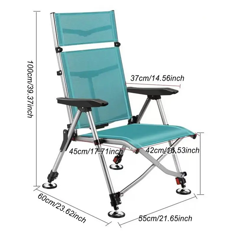 Fishing Lounge Chair Outdoor Reclining Comfortable And Breathable Lightweight Sun Chairs In Aluminum Alloy Material For Camping