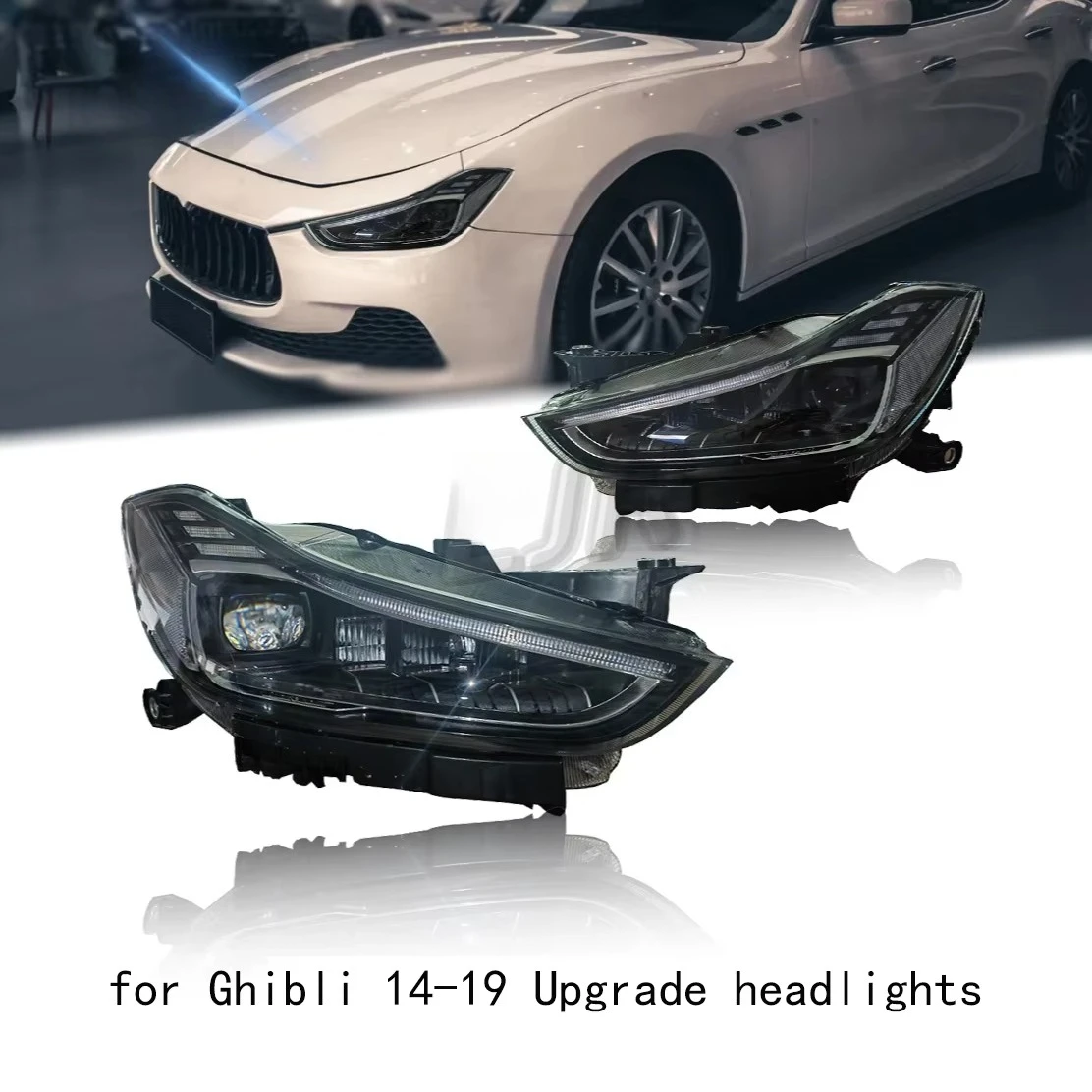 

Suitable 14-19 for’Maserati Ghibli Low-equipped, High-equipped and Modified LED matrix Headlight Assemblies.