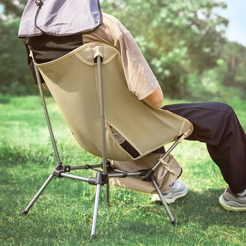 Qunature Folding Camping Portable Picnic Moon Chair Outdoor Chair Lightweight Bearing Strong Ride Fishing Hiking Chair