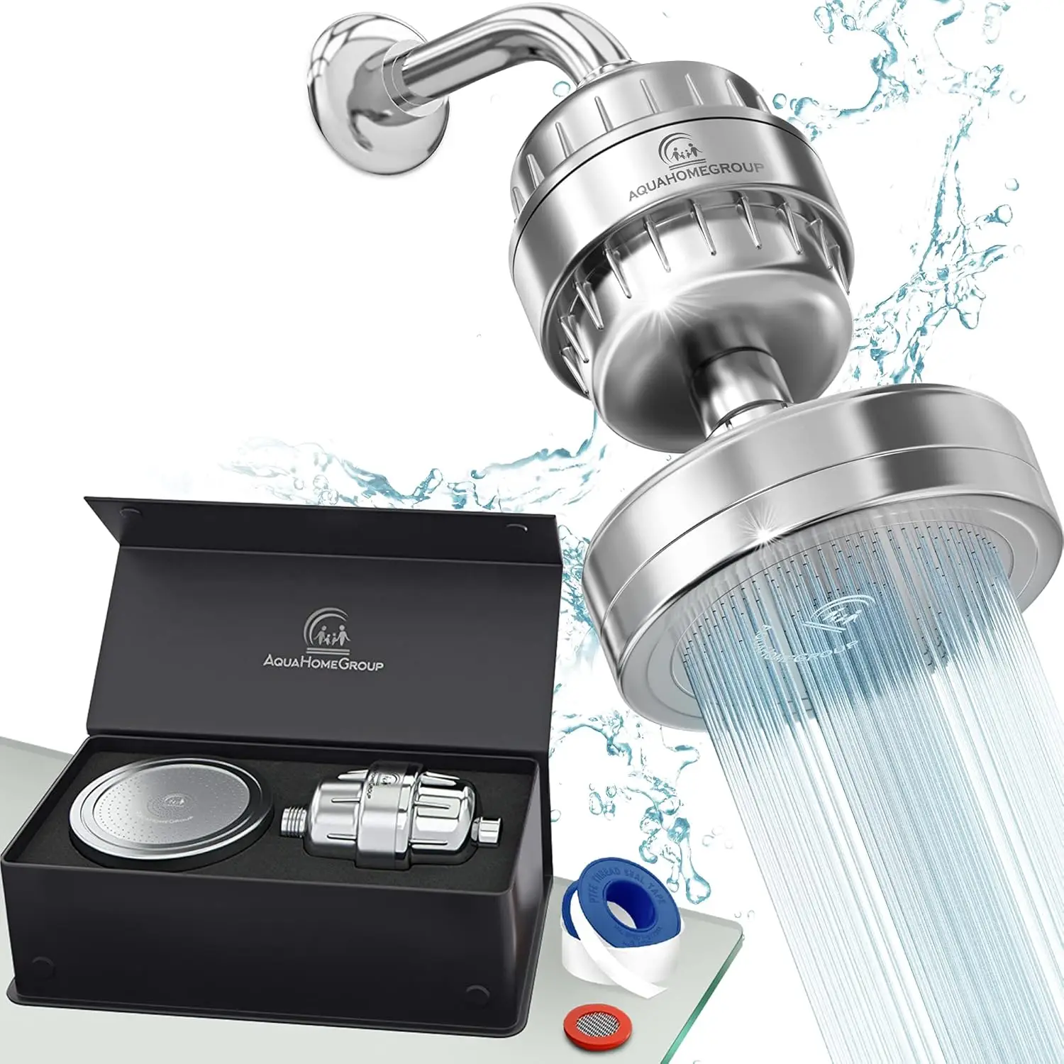 

High Pressure Filtered Shower Head with 20+3 Stage Filter, 1.8 GPM, Reduces Chlorine for Softer Skin & Hair