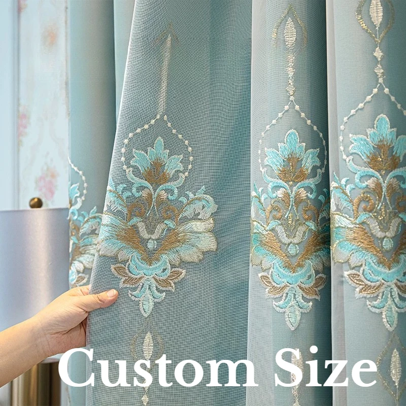 Blackout Light Luxury High-end Customized Curtain Cloth and Gauze Integrated Double-layer Living Room and Bedroom European-style