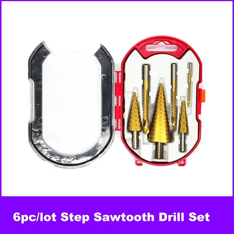 

6 шт./набор, набор ступенчатых Сверл с титановым покрытием