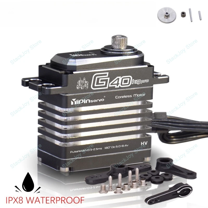 

YIPIN IPX8 Waterproof 40KG High-Torque Digital Servo Coreless Motor for RC Cars Xmaxx Crawlers Industrial Robots