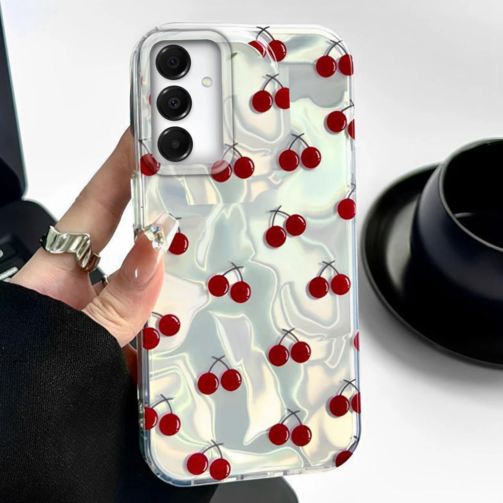 Süße Früchte Kirschen Frauen Mädchen Handyhülle für Samsung Galaxy A56 A55 A16 A07 A17 A26 A54 A15 A13 A36 A25 A35 A14 A34 A12 Abdeckung