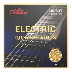 Alice AE537 Electric Guitar Strings Brass Color Plated Alloy Winding Hexagonal High-carbon Steel Core Performance Strings