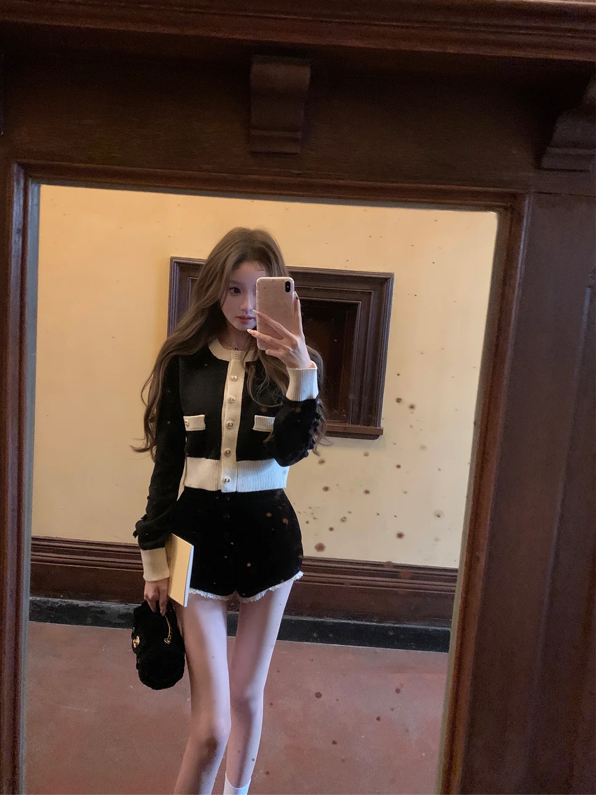 

Вязаный свитер Lanlan's Wardrobe Ele свободного кроя с узлами, в стиле колор-блок, мягкий, теплый, с длинными рукавами, зимняя мода