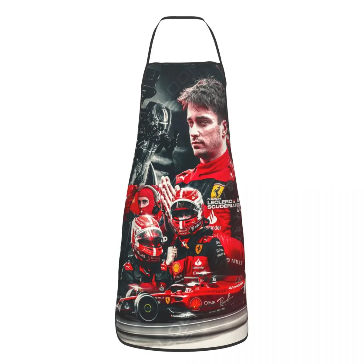 Custom Bib Cool Leclerc Charles Aprons Men Women Unisex Adult Chef Cooking Kitchen Formula One Racer Tablier Cuisine Painting