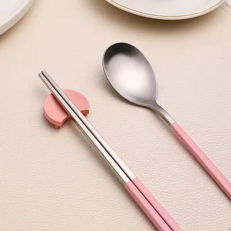 

Cutlery Set 2Pcs Tableware Set Korean Spoon Chopsticks Stainless Steel Matte Dinnerware Set Kitchenware for Home Christmas Gift