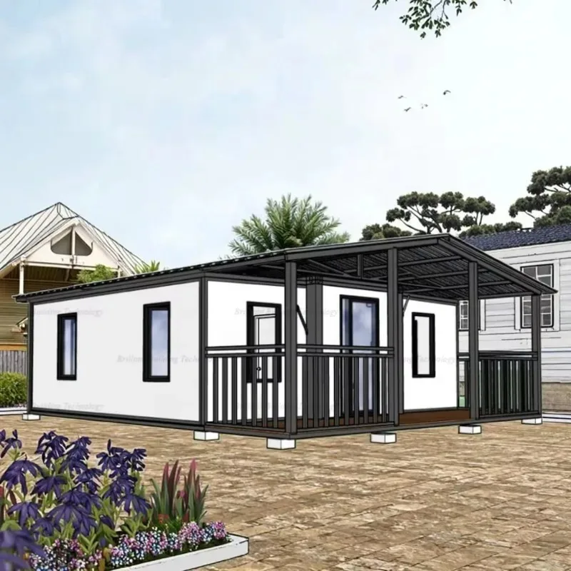 YG Customized 2024 Customizable 30ft-40ft Granny Roof Flat Pack Sandwich Panel House For Home Office Wooden Expandable Steel Con