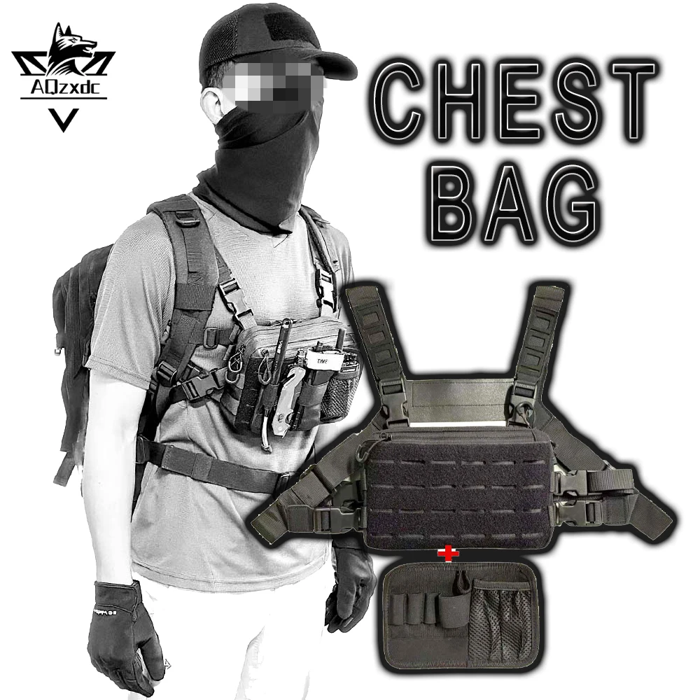 

Tactical Vest Bag Pouch Multi-Function Molle System Chest Packet with Storage Board CS Cycling Hunting Shooting Equipment