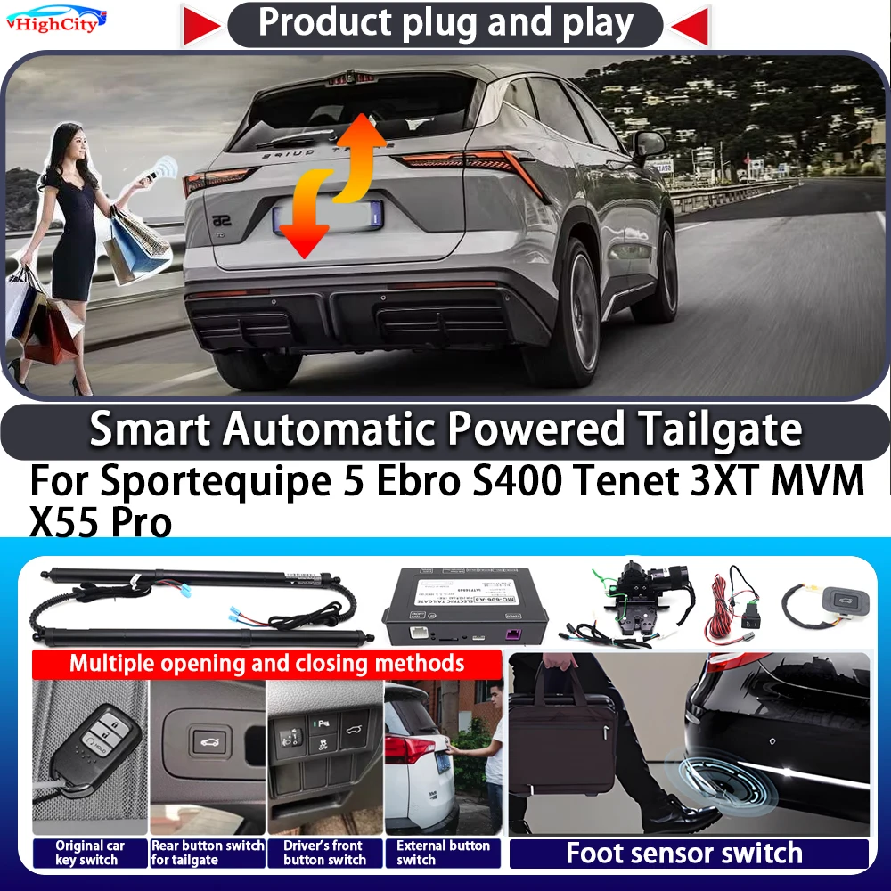 For Sportequipe 5 Ebro S400 Tenet 3XT MVM X55 Pro Smart Automatic Powered Tailgate Key Control Trunk Kit Electric Power Tailgate