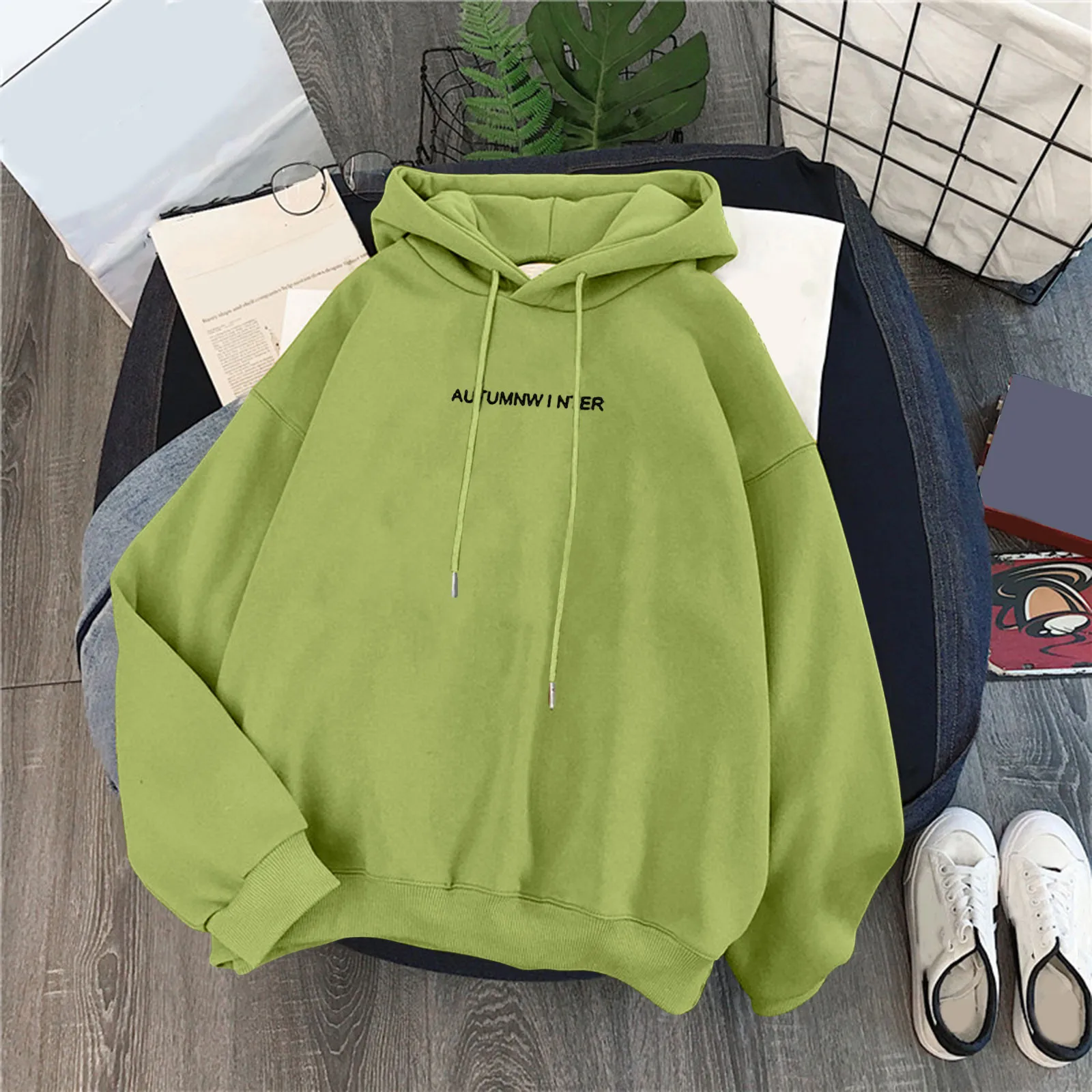 Womens hoodies harajuku sweatshirts Menő Komló húzózsinórral autumnw plasticine nter Búbos pulóverek felső Túlméretes nagyság Ráérő Legújabb divatú sudaderas