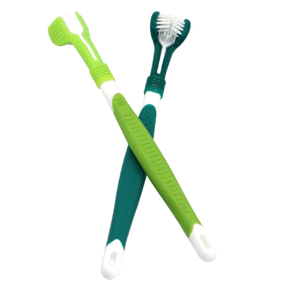 

Dog Pet Tooth Brush Care Teeth Triple Cat Toy Cleaning Dogs Headed Supplies Toothpaste Brushing Puppy Kit Chew Finger