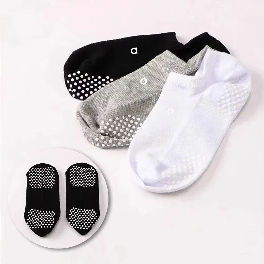 

4 Pairs AL Women's Comfortable and Breathable Cotton Socks Pilates Fitness Indoor Yoga Training Socks Sports Anti Slip Socks