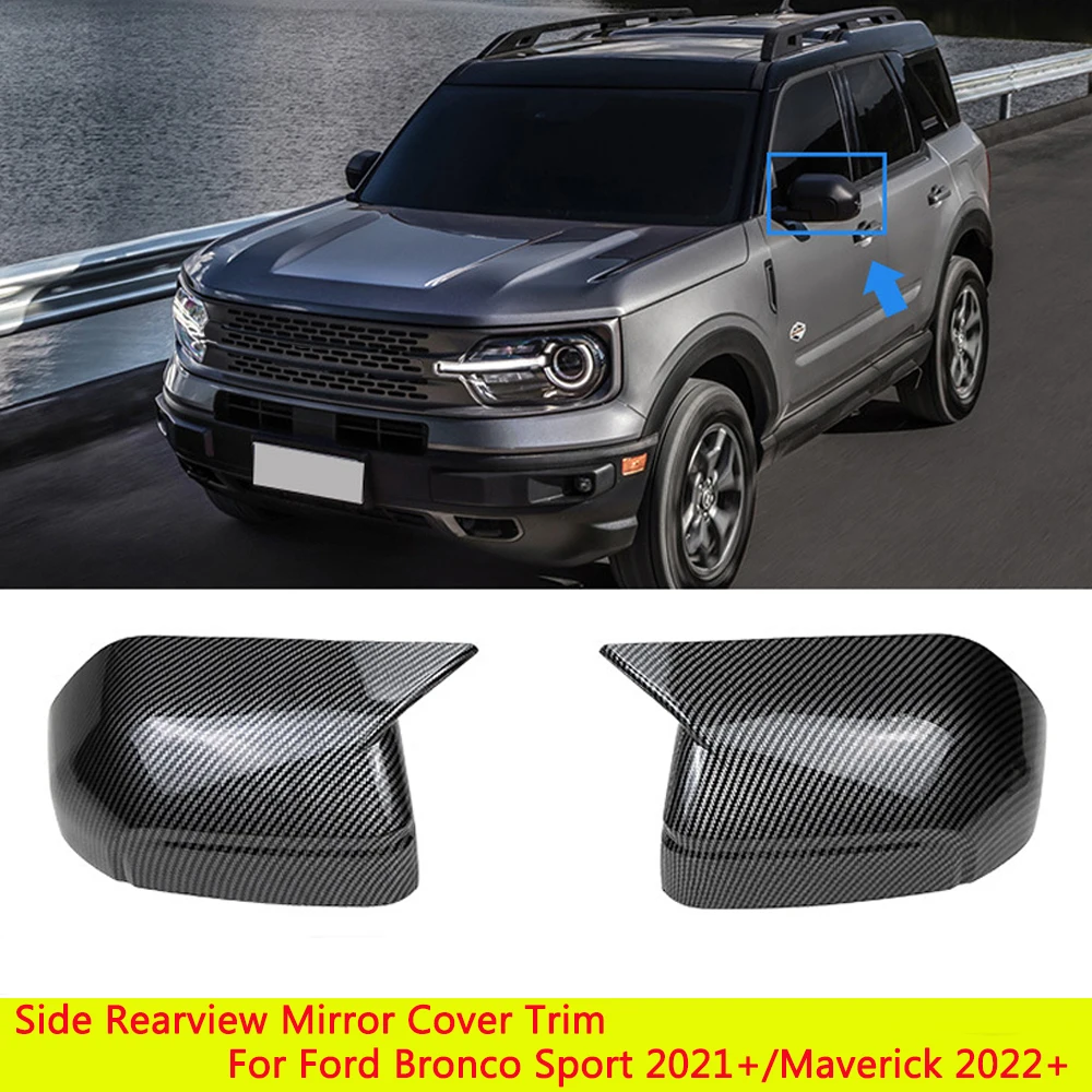 

For Ford Bronco Sport 2021 2022 Maverick 2022+ Car Rearview Mirror Horn Style Decoration Shell Cover Trim Stickers Accessories