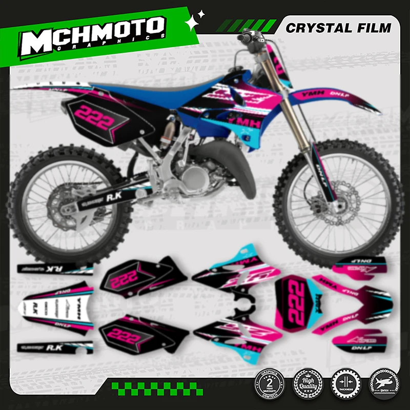 

MCHMFG For YAMAHA YZ125 YZ 125 250 2002-2014 YZ250 Full Set Motorcycle Graphics Decal Stickers Kits Number Name Custom