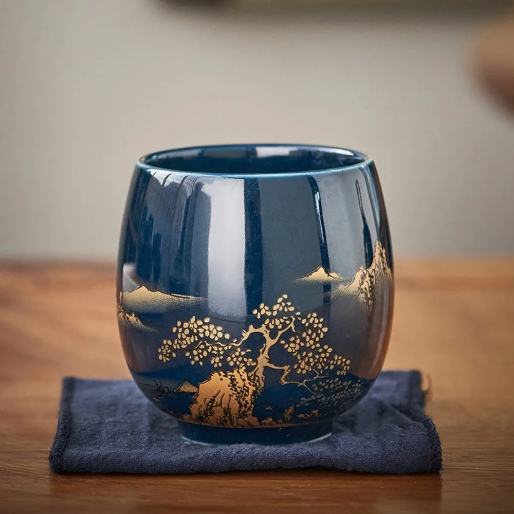 

2pcs Teaware Japanese-style Ceramic Teacup with Glaze 180ml Simple Master Mug Retro Smooth Surface Kung Fu Tea Cup Gift