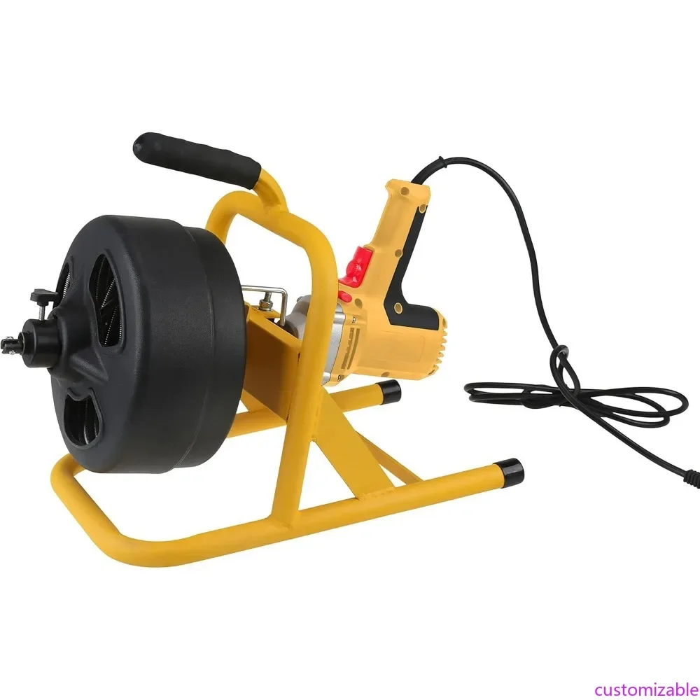 

Olympia Tools 410-353 5/16 Inch by 50 Feet Electric Drain Cleaning Machine, Black and Yellow, Compatible with Pipes from 3/4 Inc