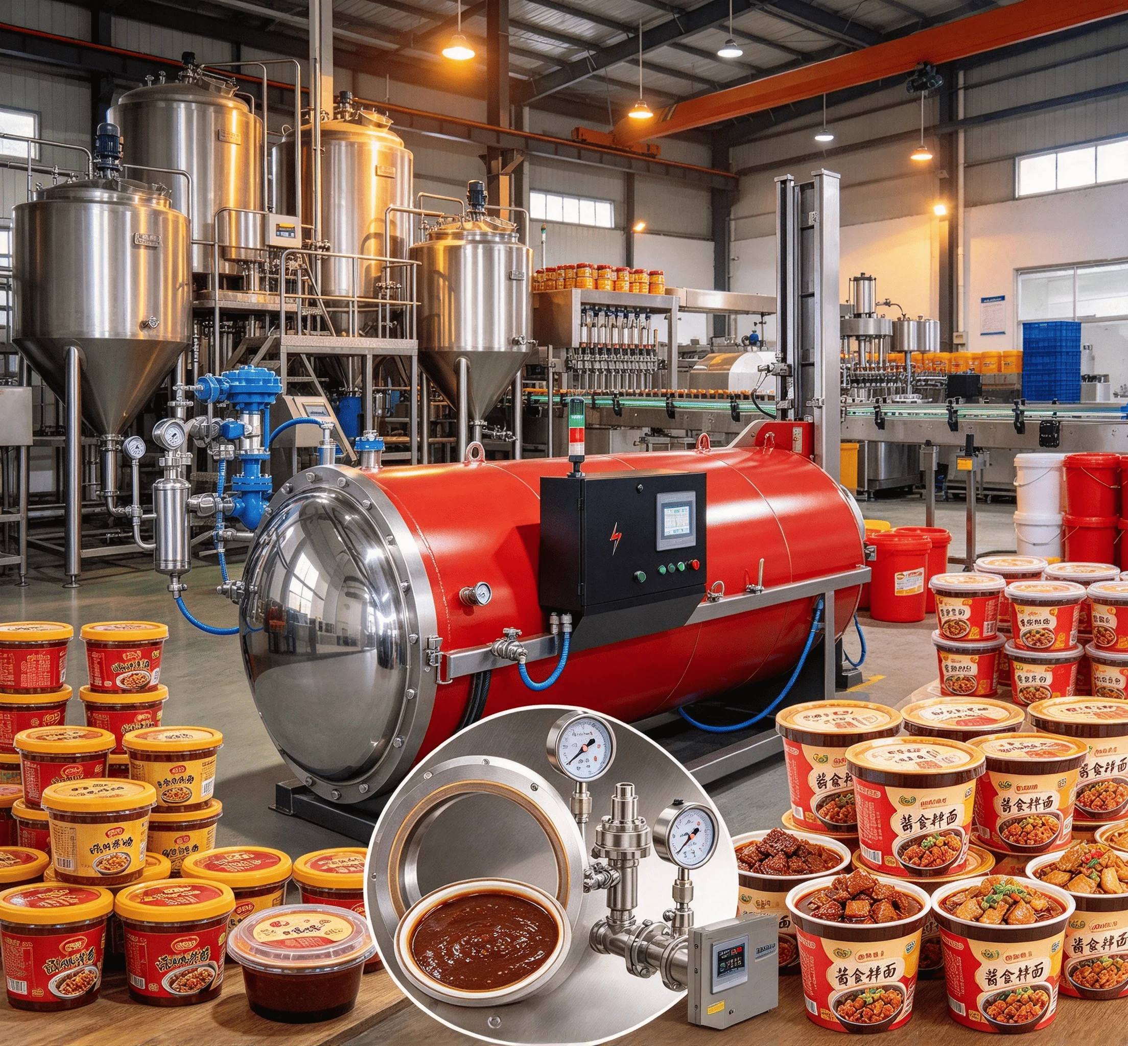 Autoclave Retort Automatic High-Temperature High-Pressure Sterilizer for Canned Drinks Food Sausage Steam Sterilization Custom