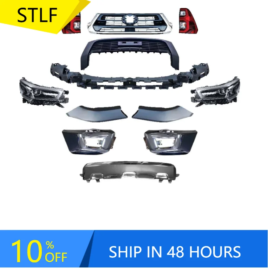 

STLFBody Kit for Car Full Body Kit Car Custom Kits Front Rear Parts Lights Custom for2016 Hilux Middle East Type Upgrade to 2021