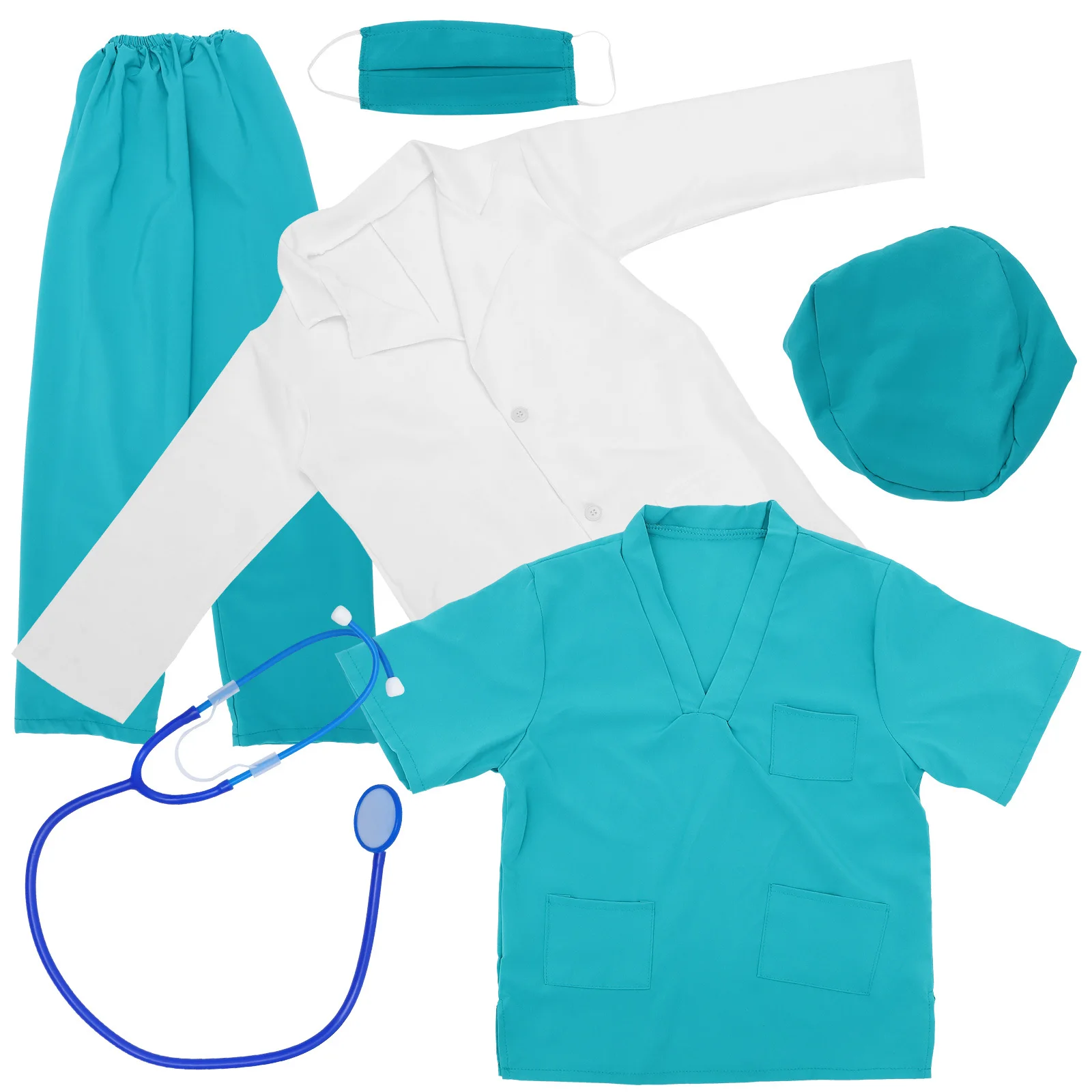 

1 Set Doctor Costume Surgical Suit Set Breathable Lightweight Party Festival Stage Cosplay Uniform For