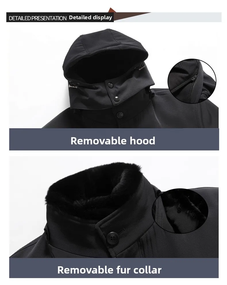 Warm New Style Men's Down Coats And Parkas Removable Inner Padding Puffer Jackets Winter Man White Goose Down Jacket HWY131588