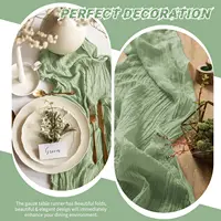 108"×17" Cheese Cloth Table Runner, Boho Gauze Table Runner for Wedding Party Bridal Shower Holiday Dining Table Decoration 7