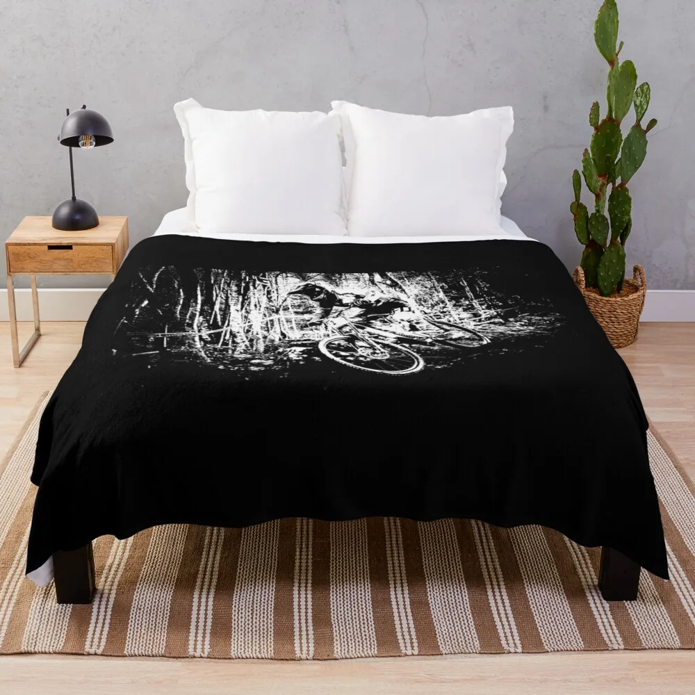 

downhill mountain biking Throw Blanket Decorative Bed Blankets