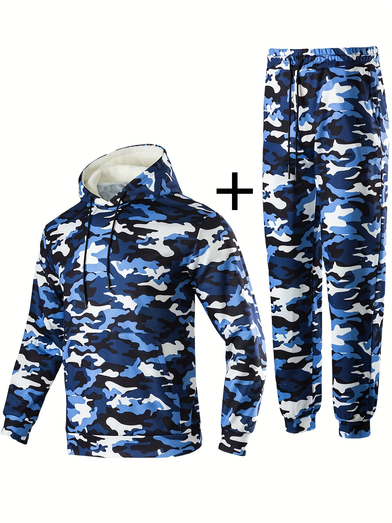 Sweat à capuche de sport épais en peluche pour hommes, pantalon Salomon, ensemble de combinaison d'entraînement américain, décontracté, fitness en plein air, automne, hiver