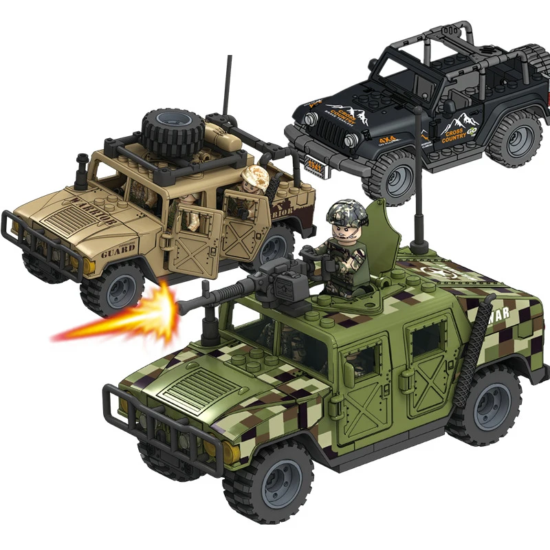 

Military 12pcs SWAT Special Force Soldier Jeeps Armored Vehicle Model Weapons Building Block Doll Action Figure Toy For Children