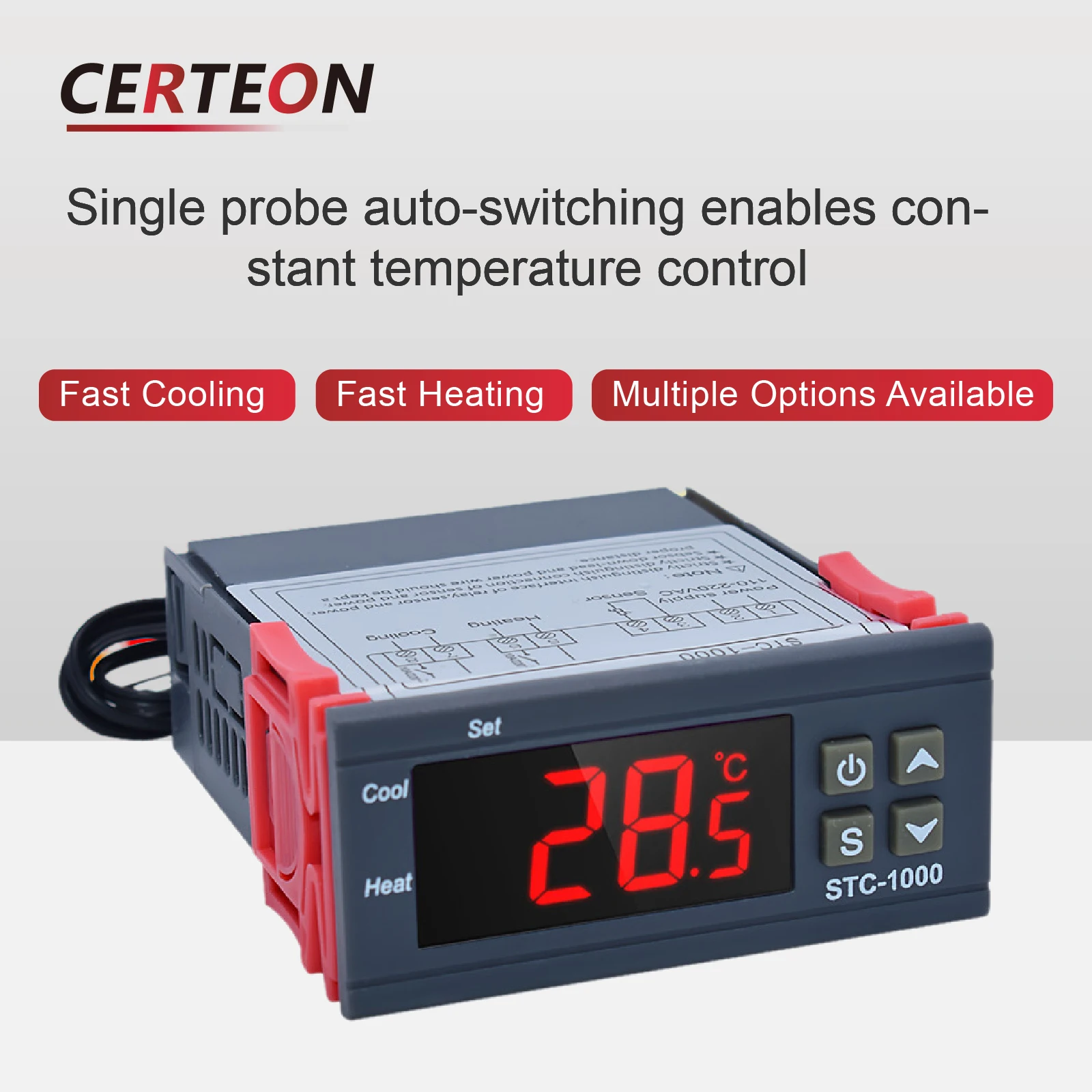 STC-1000/3000 Digital Thermostat Controller 12V/24V/220V Microcomputer Relay for Incubator Heating Cooling