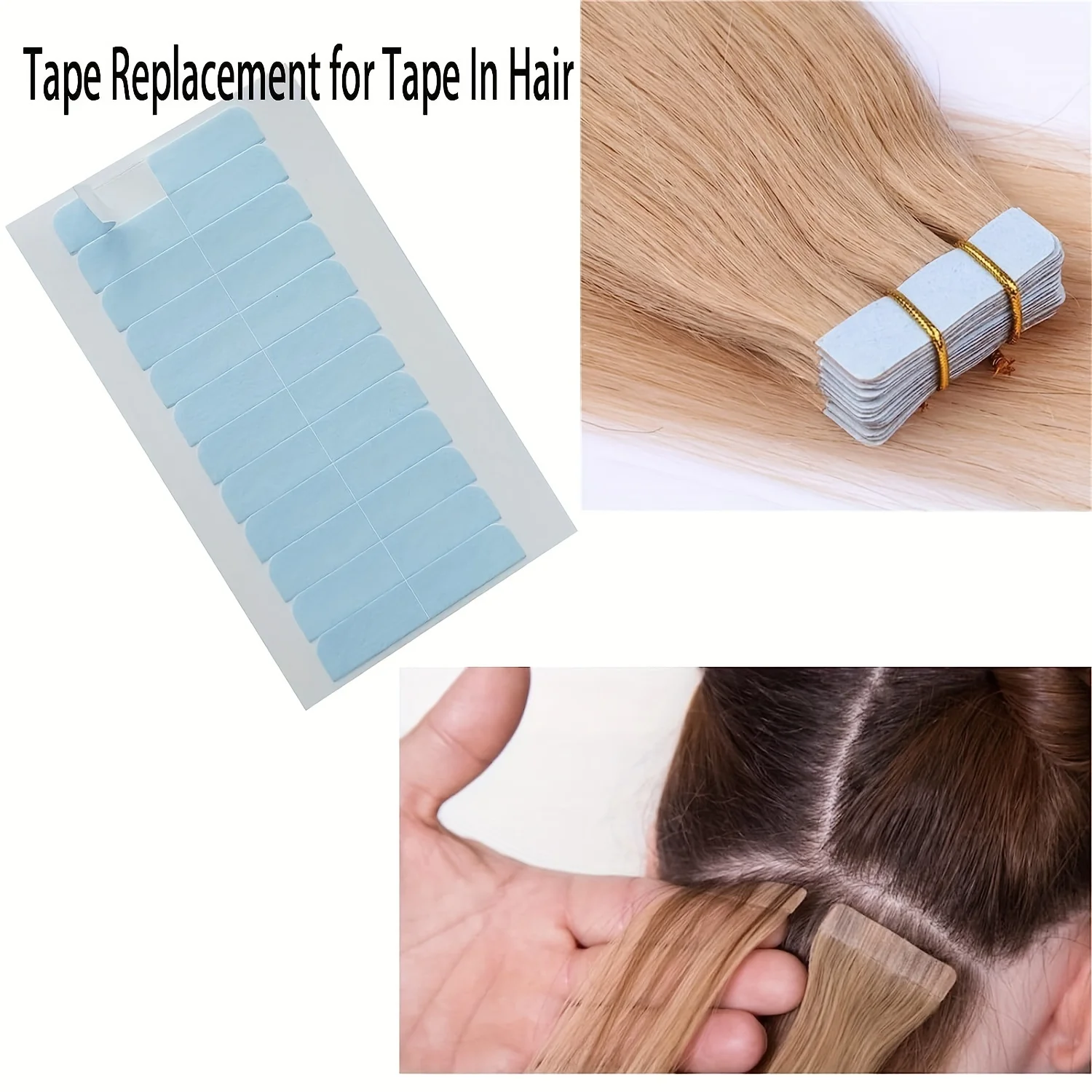 Tapes Double Sided Hair Tape Replacement 4*0.5cm Blue US Strong Adhesive Tapes for Hair Extensions Tapes Double Sided Hair Tape