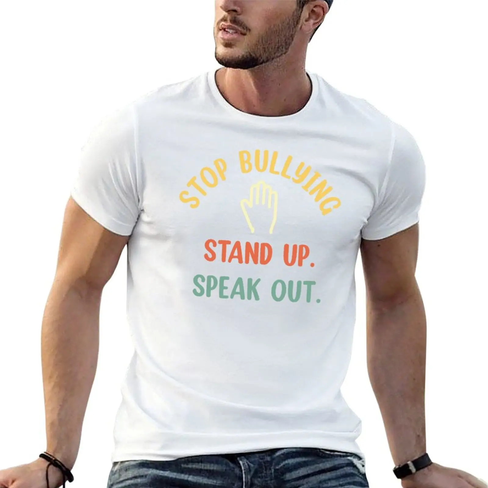 Unity Day Stop Bullying Stand Up Speak Out T-Shirt Haut de sport respirant à manches courtes