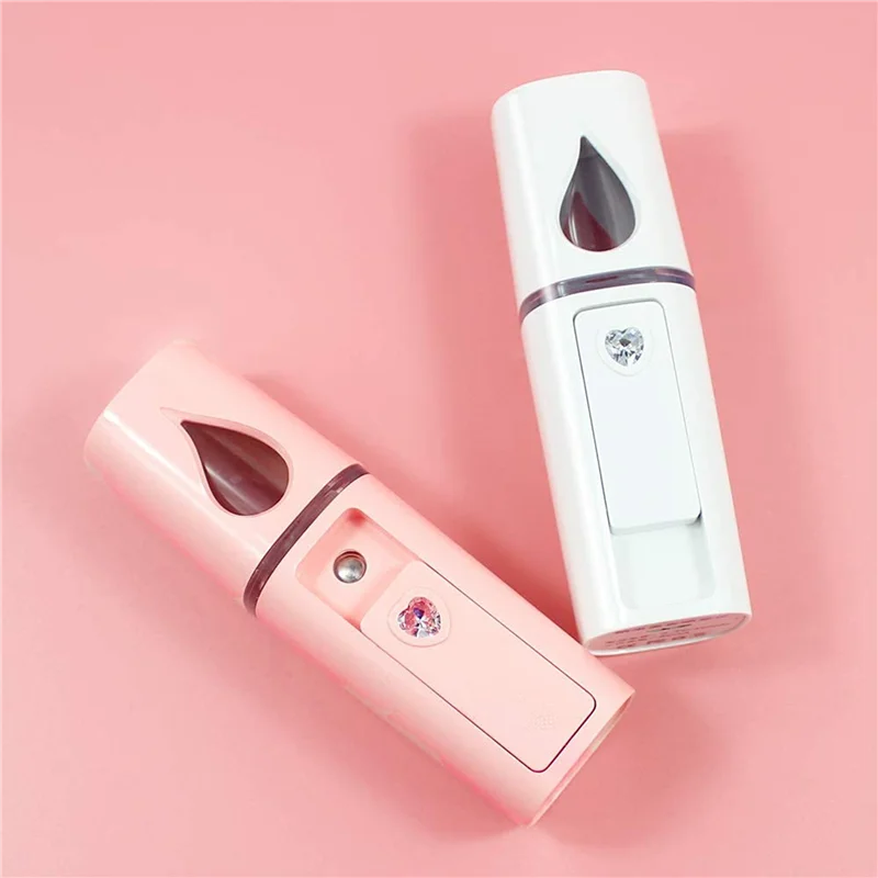 A97G 6X Portable Nano Facial Mister Mini Facial Steamer Atomization Eyelash Extensions With Mirror Pink