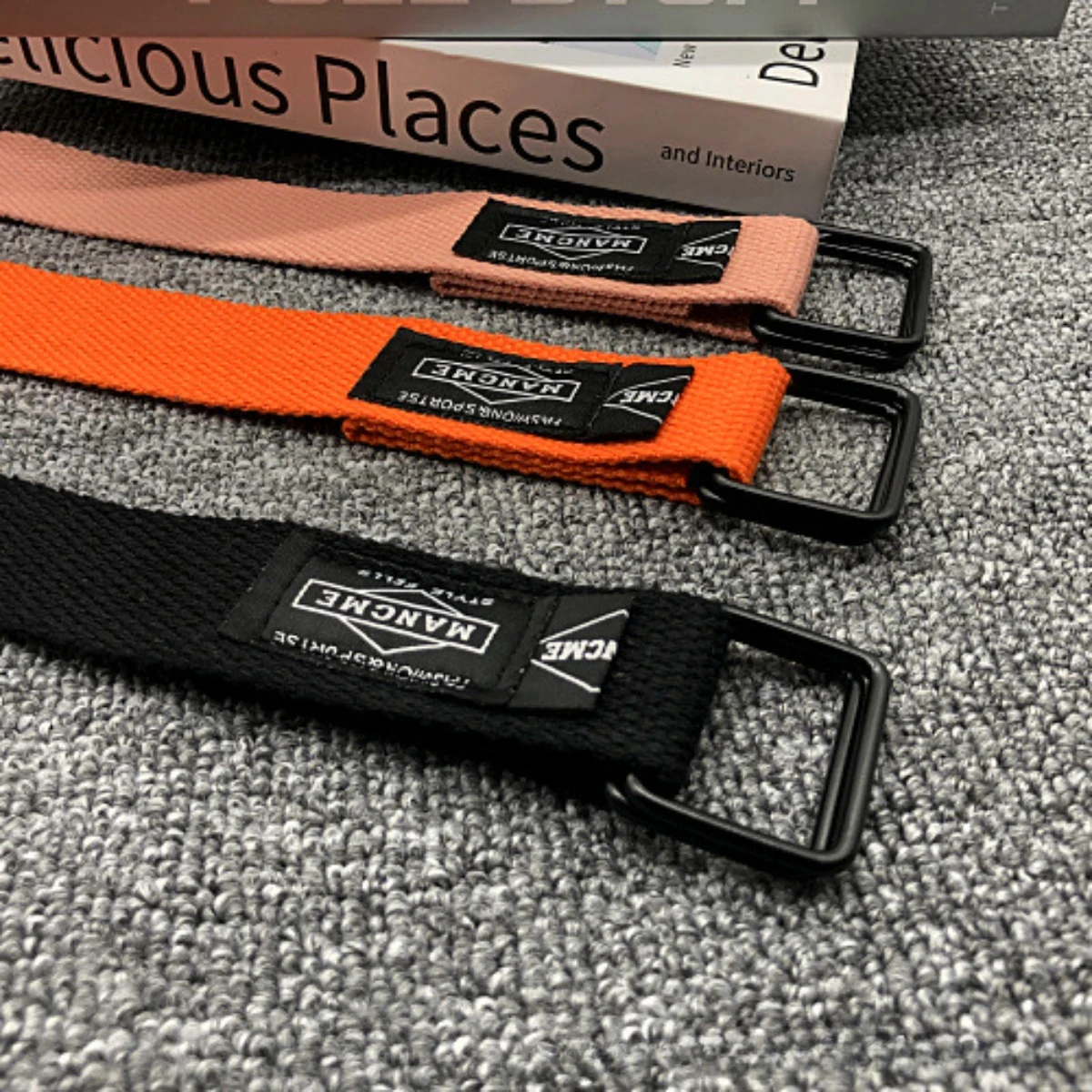 120cm Fashion Double Buckle Woven Canvas Belt for Women and Men Sports Waist Belts Accessories