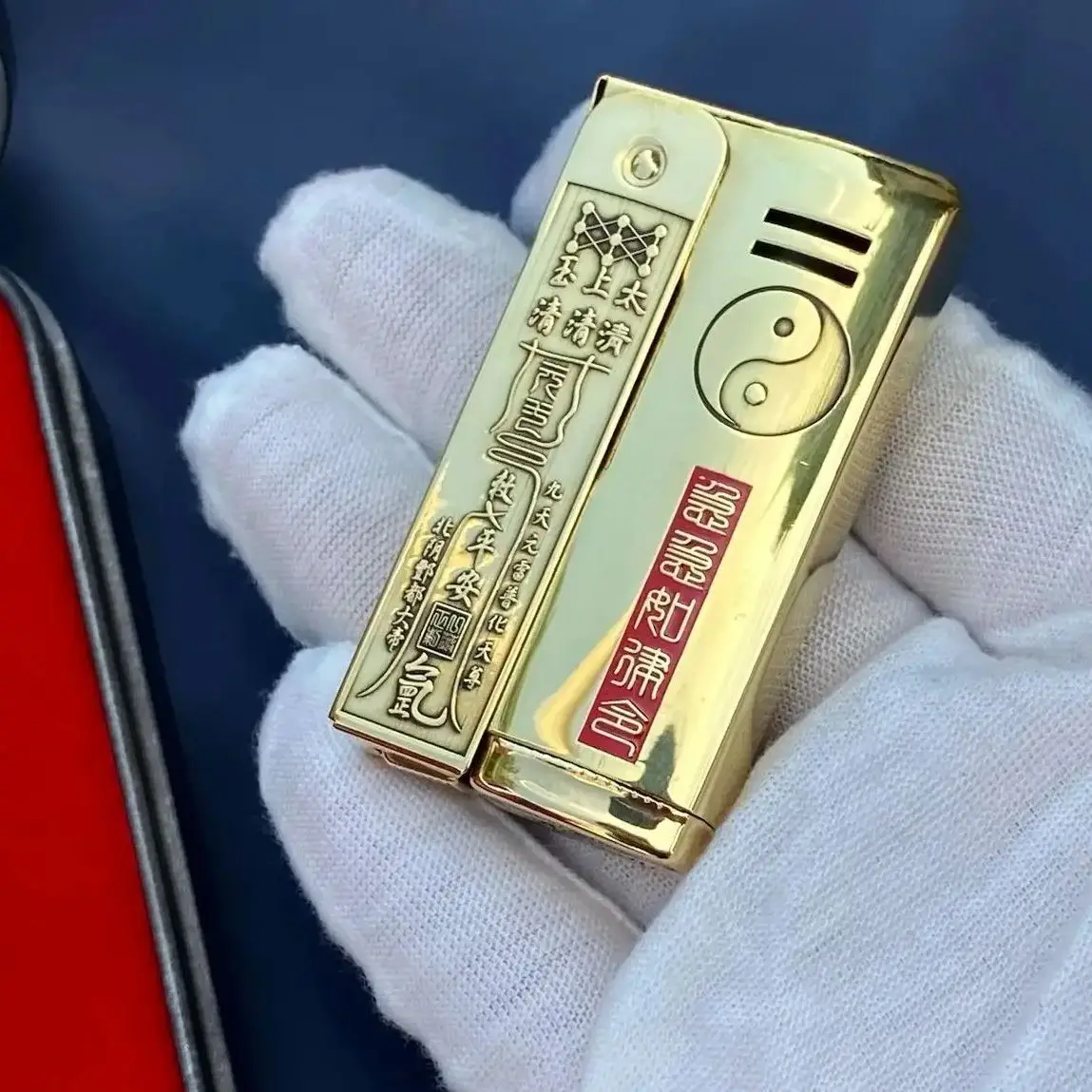 Classic IMCO 6800 Gift Set Lighter Brass Material Oil Cigarette Lighter Safe and Healthy Talisman Flint Wicks Brush Accessories