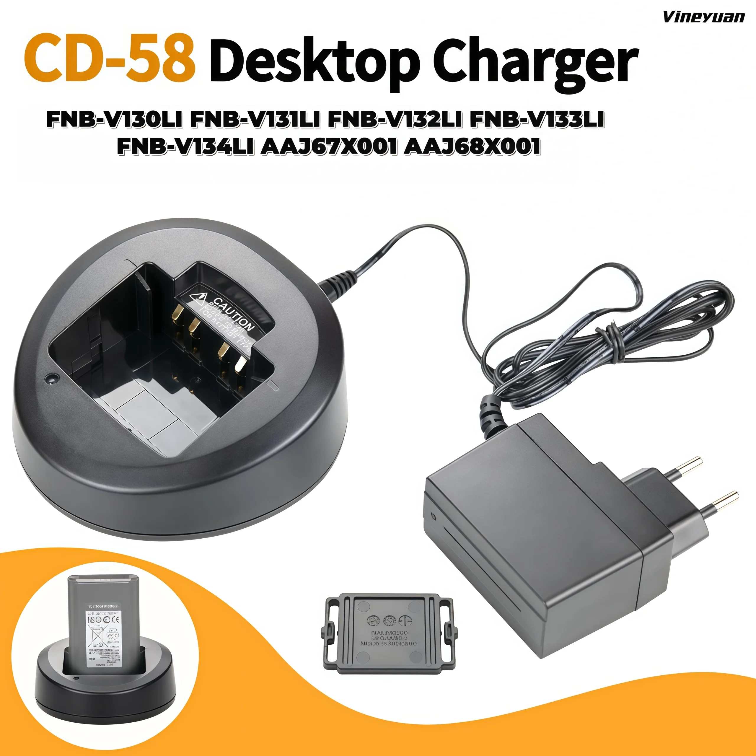 

CD-58 Li-ion Charger for Vertex Standard VX231 VX351 VX354 VX451 EVX531 EVX534 EVX539 FNB-V130LI FNB-V131LI FNB-V133LI Radios